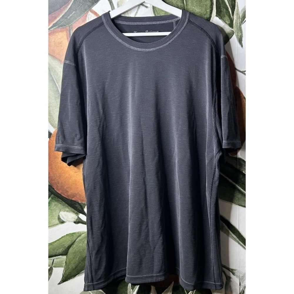 Tommy Bahama 2XL Coolmax Tencel Modal Blend Charcoal Gray Short Sleeve Shirt